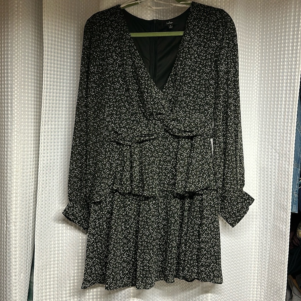 Tell You I Love You Black Floral Print Twist-Front Mini Dress